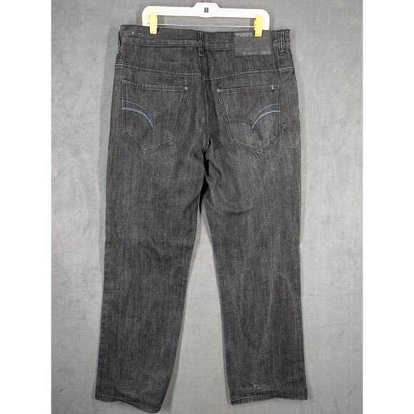 Rocawear Jeans Men's Black 38x34 Hip Hop Vintage Embroidered - Picture 12 of 14
